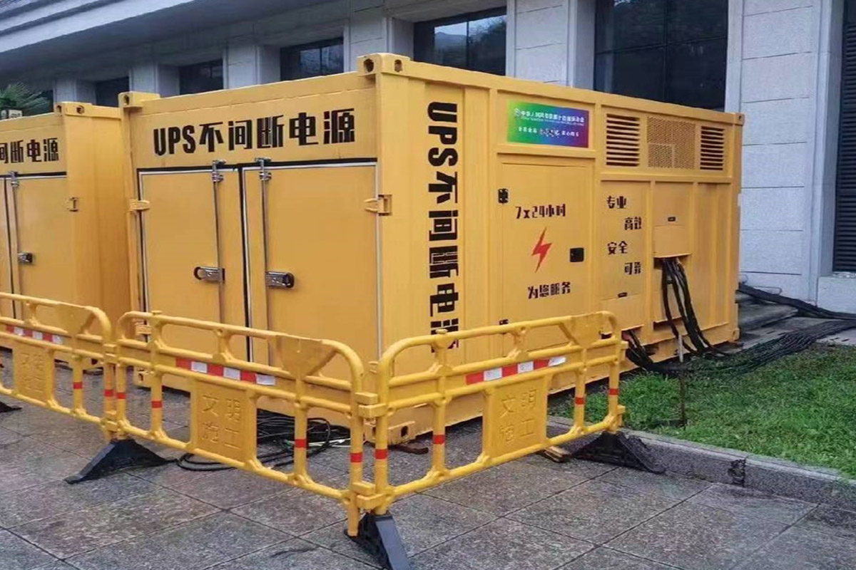 汤阴发电机租赁施工现场
